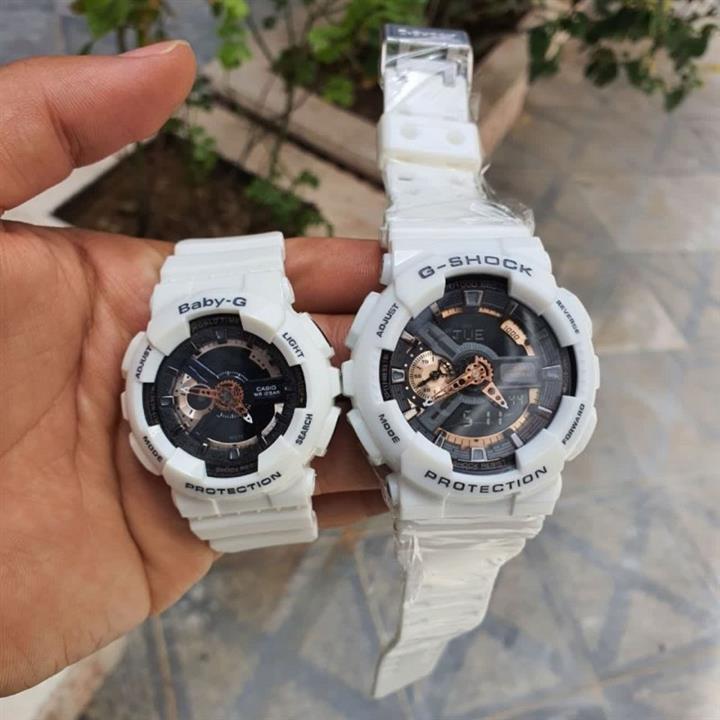 ست ساعت مچی مردانه و زنانه کاسیو جی شاک بند و بدنه رزین casio g_shock